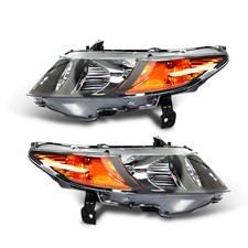 Headlights Lamps Assembly Black Housing Pair ...