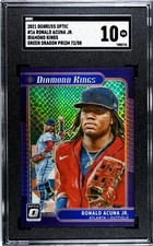 2021 Donruss Optic #16 Ronald Acuna Jr. GREEN DRAGON PRIZM /88 SGC 10 GEM MINT
