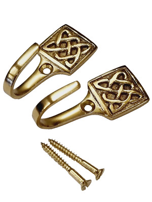 2 kleine Messingvorhang Quaste Haken Liebesknoten Design 4,6 cm Annabel