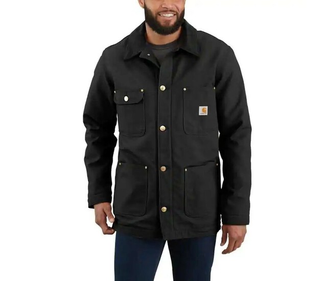 NEW CARHARTT CHORE COAT BLACK MENS 5XL LINED DUCK CLASSIC JACKET RN