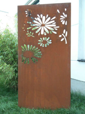 Edelrost Garten Sichtschutz Rost Garten Sichtschutzwand Metall H150 75cm Ebay