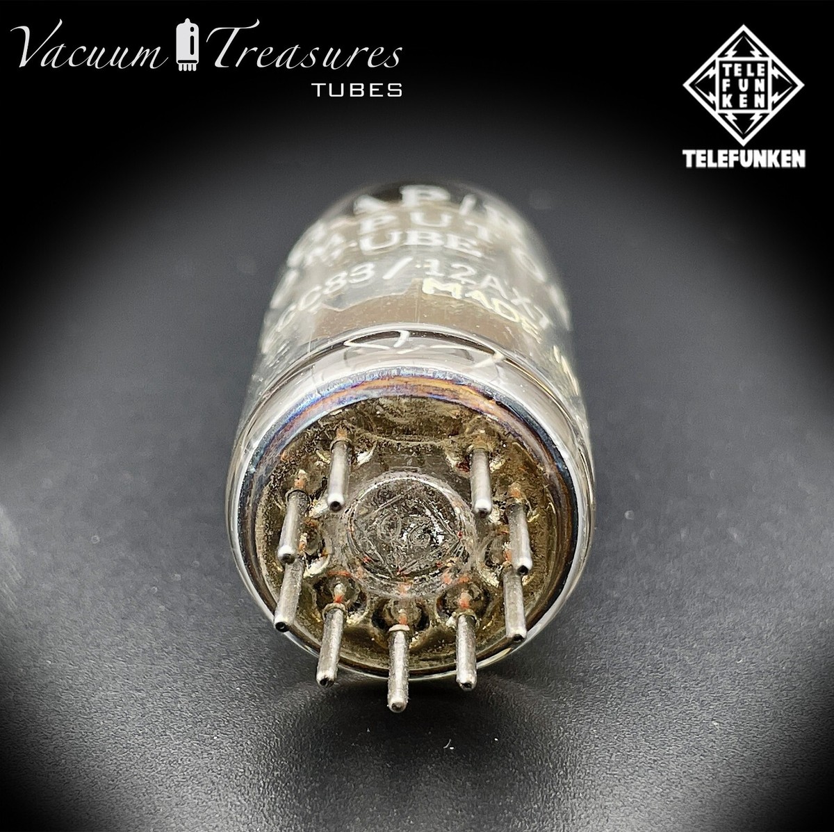 ECC83 ( 12AX7 ) TELEFUNKEN Ribbed Plates Diamond Bottom Tube ECC83 ( 12AX7 ) TELEFUNKEN Ribbed Plates Diamond Bottom Tube
