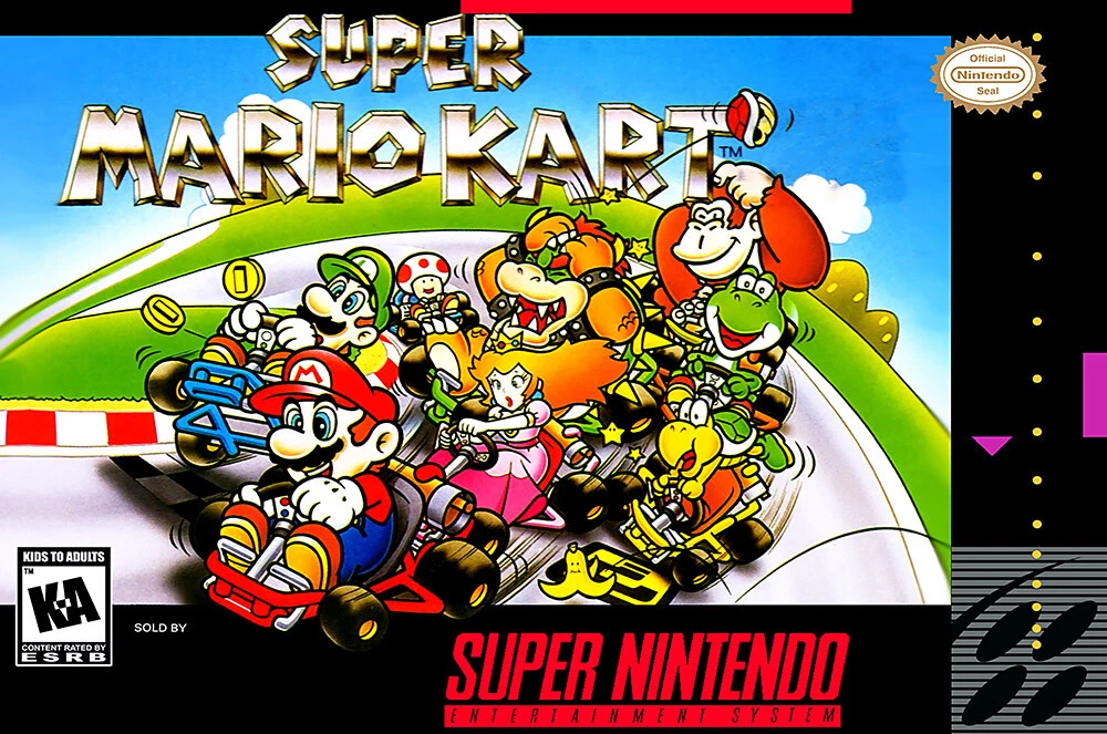 Super Mario Kart Super Nintendo SNES BOX ART Premium POSTER MADE IN USA -  MAR010