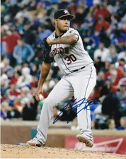 HECTOR RONDON  HOUSTON ASTROS   ACTION SIGNED 8x10