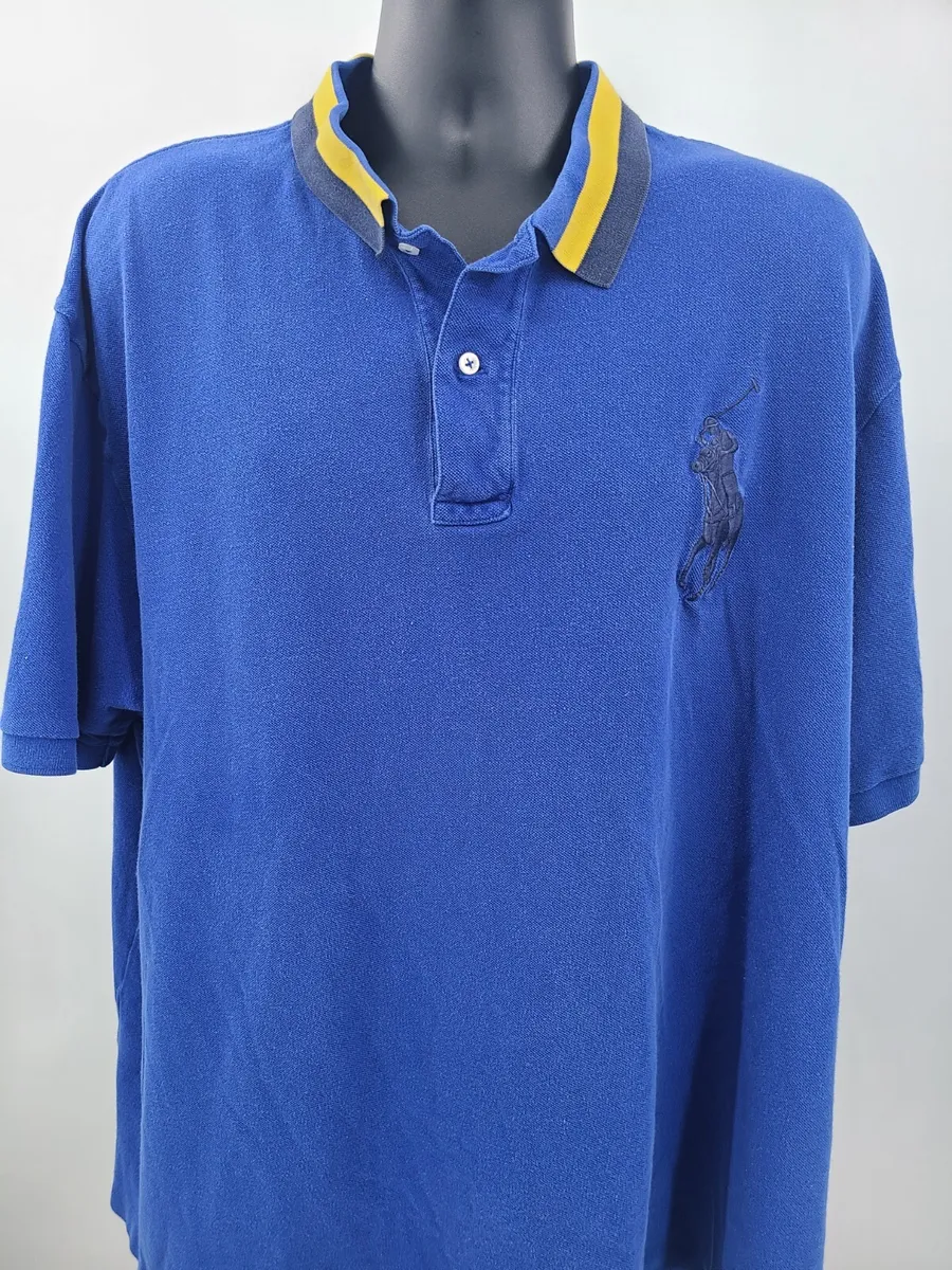 Ralph Lauren Polo Shirt Adult 3XB BIG Blue Golf Casual Outdoor Golfing Men