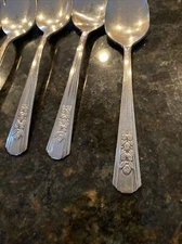 7 William A Rogers Oneida ROSALIE Silverplate TEASPOONS Flatware