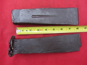 2 Vintage Firewood Fire Wood Log Splitting Steel Wedge Maul Iron