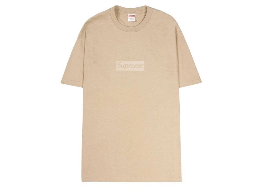 Tee shirt kaki logo boîte tonale suprême