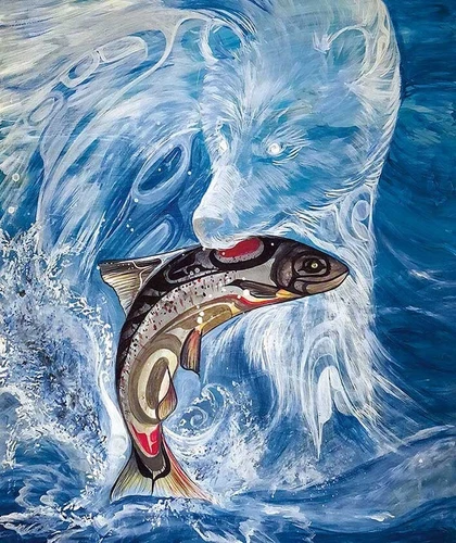 Karen ERICKSON Spirit Bear  Canvas Native CREE Indigenous Art Signed LTD Edition