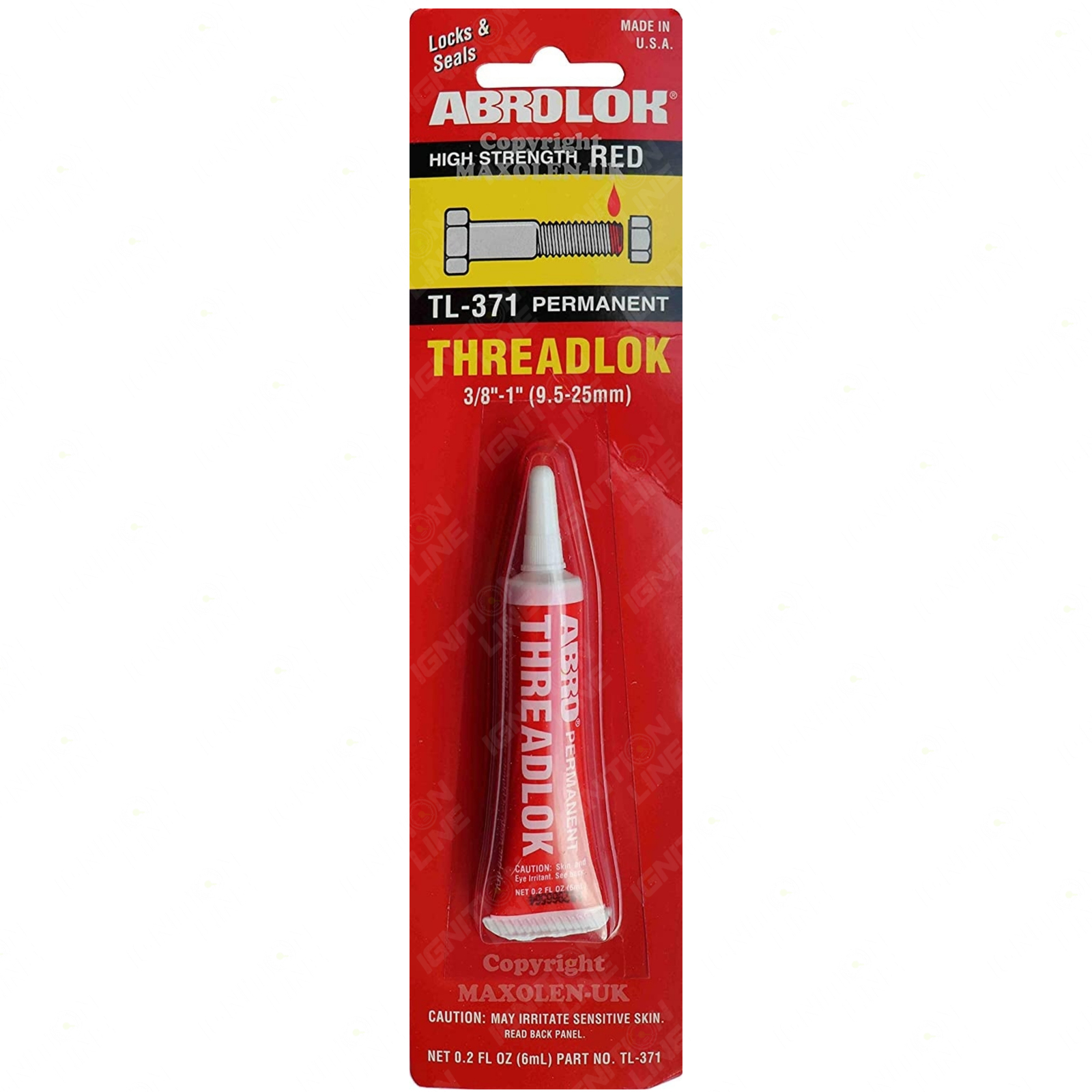 ABRO Threadlocker Red High Strength Thread Lock Sealant Nutlock 6ml Tube