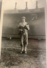 Military Photo - U.S. Soldier In Uniform At Atrention Picture 1940's World War 2