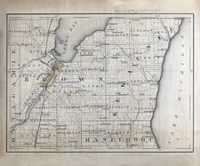 1880 Map of Brown and Kewaunee County Wisconsin