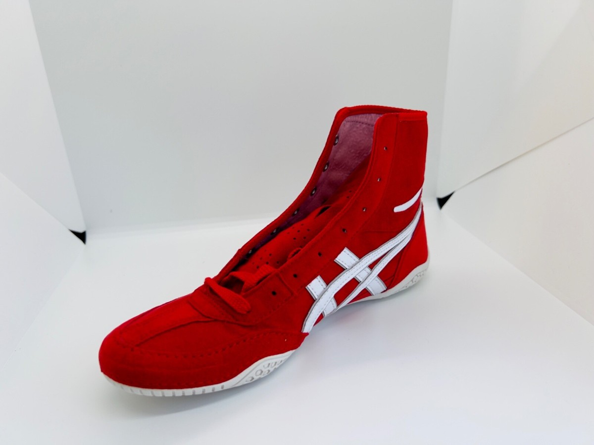 asics Boxing Wrestling Shoes Red White Line Silver 1083A001