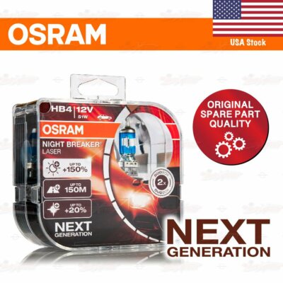 OSRAM NIGHT BREAKER LASER Headlight NEXT GEN Bulb Duo HB4 +150% 51W for LOW BEAM