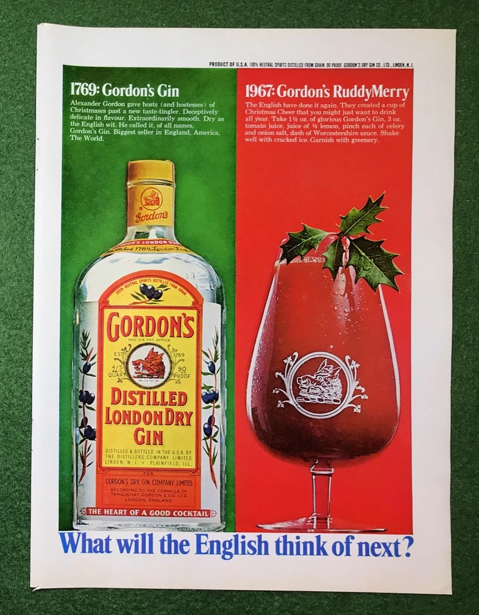 1960 Gordons Gin: The Word for Gin Vintage Print Ad