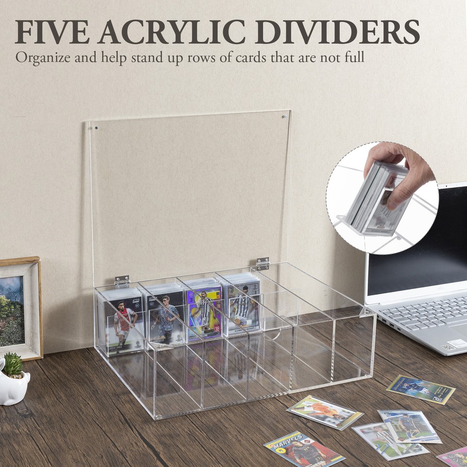 5 Slot Clear Acrylic Collectors Sports Card Storage Box, Trading Cards ...