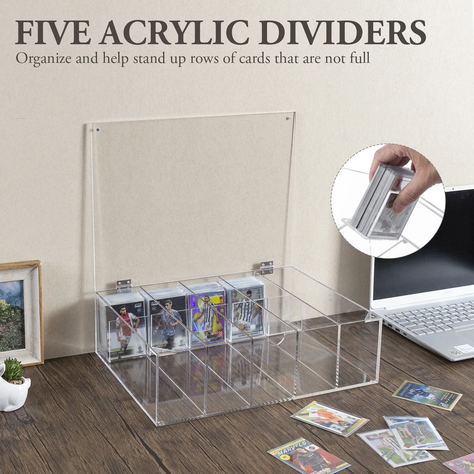 5 Slot Clear Acrylic Collectors Sports Card Storage Box, Trading Cards Organizer - Image 3 of 4
