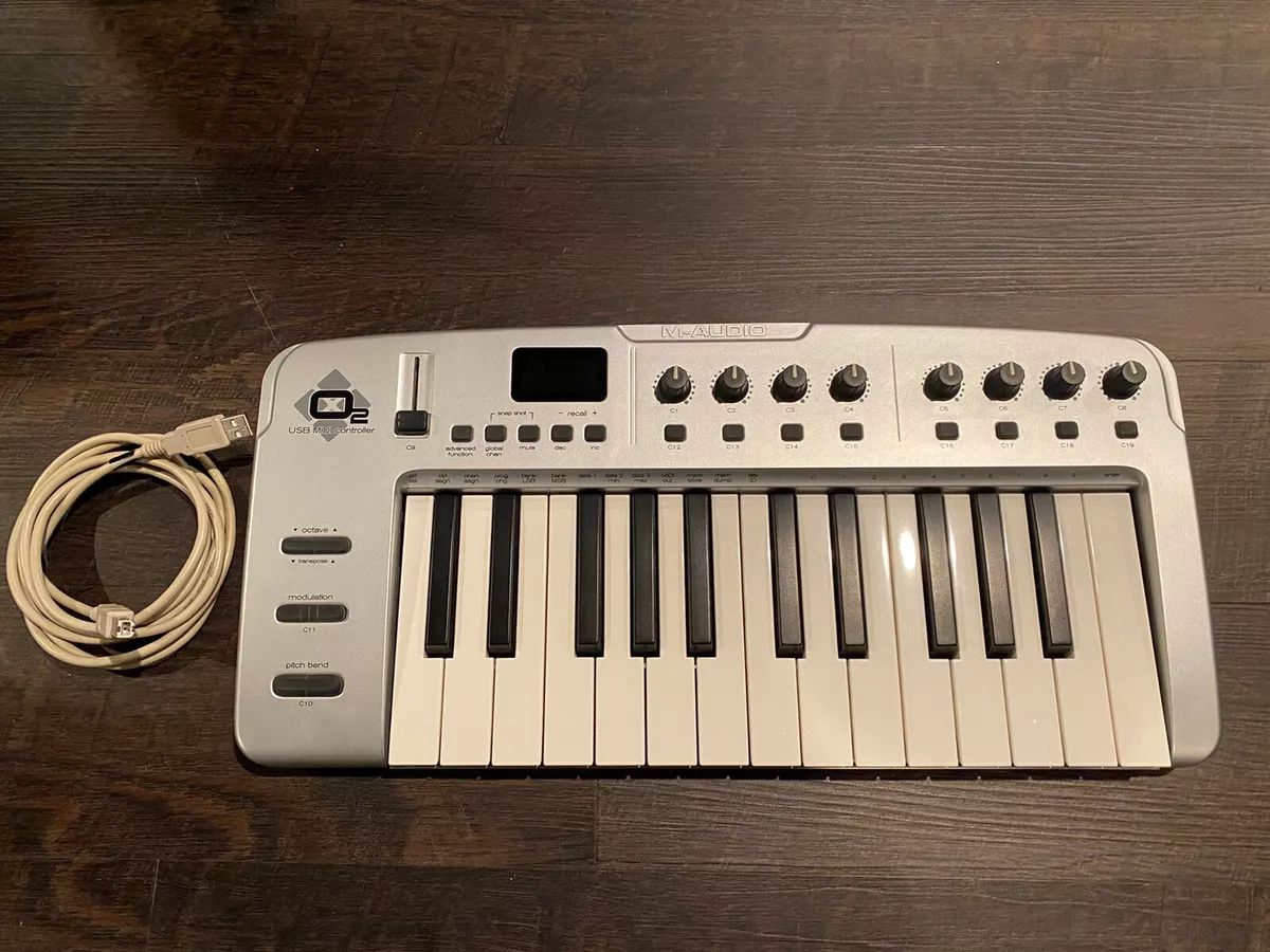 M-AUDIO O2 MIDI CONTROLLER KEYBOARD W/ ASSIGNABLE CONTROLS USB NO POWER SUPPLY eBay M-AUDIO O2