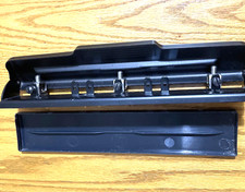Desktop Paper Punch 3 Hole Black Metal Rubber Bottom Tray ACCO Vintage