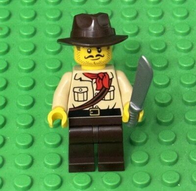 Lego New City Jungle Explorer Mini Figure With Flat Silver Machete