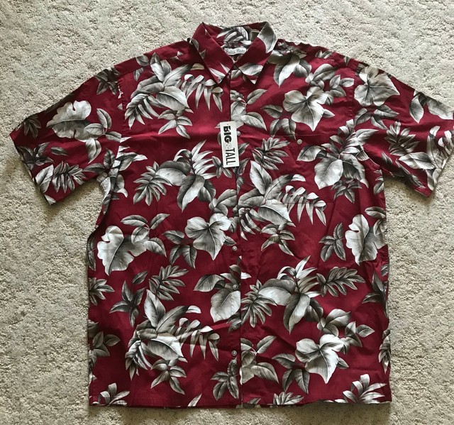 Men's JCPenney Big & Tall Hollis River Short Sleeve Shirt Red Size XLT