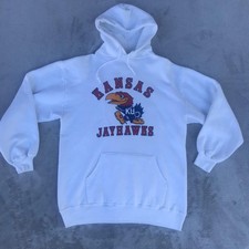 Vtg University Of Kansas Jayhawks Hoodie Large Jansport Made in USA Sweatshirt