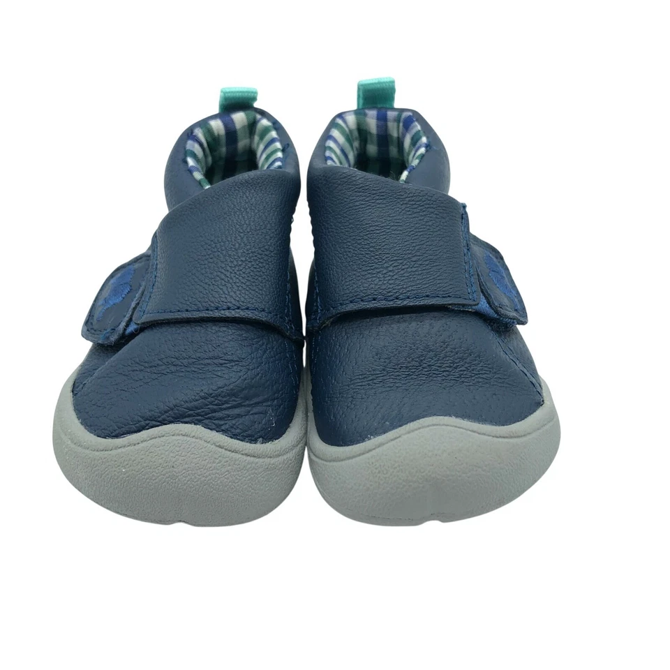 Zapatillas altas Carters Crawl para bebés niños cuero gancho y bucle azul marino talla 2 Foto 2 de 4