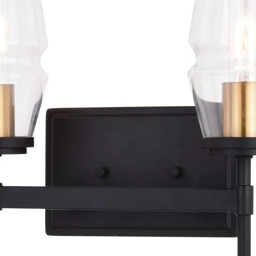 Vaxcel Lighting W0392 Warren 2 Light 13"W Bathroom Vanity Light - Black - Picture 7 of 8