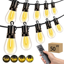 Outdoor String Lights S14 Shatterproof, Waterproof Dimmable Connectable Patio