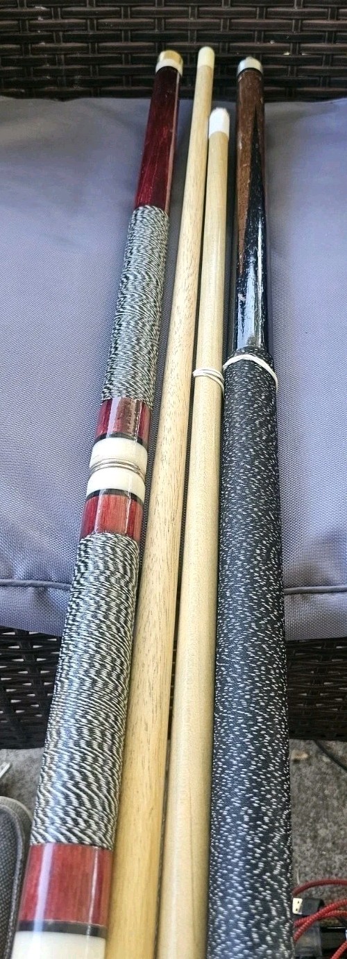 Vintage Pool Cue Sticks Lot Of 2 Wilson 19oz & Sportcraft Competition 19.5 Oz 
