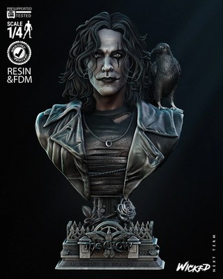3D gedruckt 16K B3DSERK - The Crow Portrait Büste Fan Made 1/4 Scale