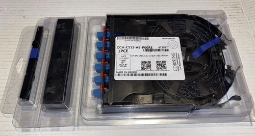 Corning CCH-CS12-A9-P00RE Pigtailed Splice Cassette 12 F, LC Duplex SM, OS2,