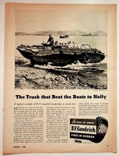 Bfgoodrich Wwii Dukw Amphibious Truck Military Tires 1944 Vintage Magazine Ad