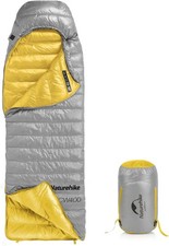 NATUREHIKE CW400 Duck Down Sleeping Bag Warm Lightweight 650FP  - LARGE - Grey