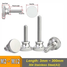 Knurled Thumb Screws A2 Stainless Steel Hand Grip Knob Bolts M2M2.5M3M4M5M6M8M10
