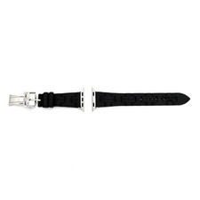 Hermes Simple Tour Kilim Black Silver Apple Watch Band 42mm