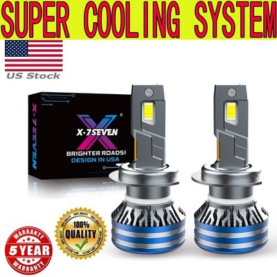 2PCS H7 LED Headlight High Low Beam 150W 30000LM Super Bright 6500K Canbus