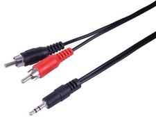 3.5MM ST PLUG TO 2 X PHONO PLG 1M; PSG09039 (PRO SIGNAL) Qty X 1