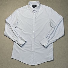 Mizzen Main Shirt Mens Large Trim Tall Leeward Performance Dress Button Up Blue