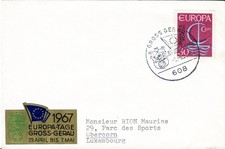 1967 Germany. Europe Day, Gross Gerau postmark cover with sticker. Europa