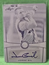 2013 Leaf Power Showcase #PSA-JG1 Jorge Gil Printing Plates - Black #/1