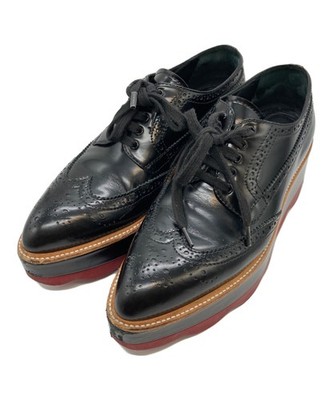PRADA Flat Shoes Women's Size 38 Black Leather