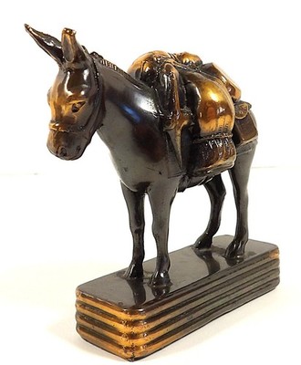VINTAGE BRONZE PACK MULE FIGURINE BY DODGE USA