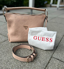GUESS Damen Schultertasche rosa Logo-Print Re...