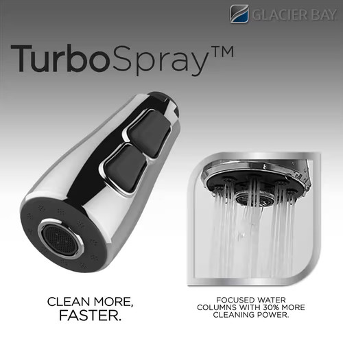 Glacier Bay Sadira Touchless Pull-Down Sprayer Kitchen Faucet in Stainless - Picture 7 of 8