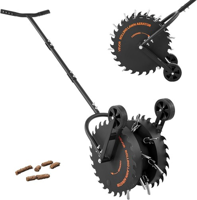 #ad Rolling Lawn Core Aerator 16.6 in Coring Aerator Roller with Anti Clog Tines H $290.36