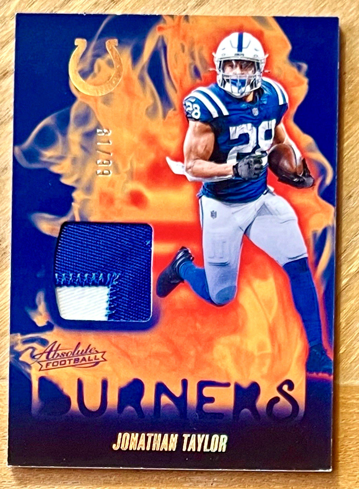 JONATHAN TAYLOR 2024 Panini Absolute BURNERS 2 Color Patch 81/99 #AB-JTY COLTS