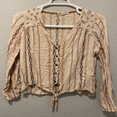 Jolt Blouse Women L Floral Geometric  Short Sleeveless Casual.    #K