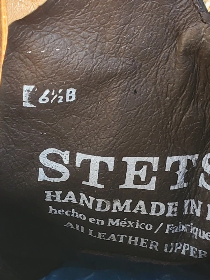 Bota Stetson Thunderbird Águila Tachonada 6.5B Cuero Turquesa Marrón Occidental Foto 3 de 4