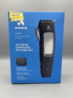 Andis inCRED Lithium-Ion Cordless Hair Trimmer Kit - 19pc Brand New Free Shippin